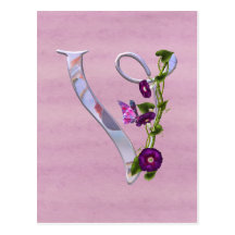 Papillon V initial Carte Postale