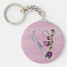 Papillon V initial Porte-clef