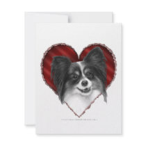 Papillon with Heart Personalized Announcement