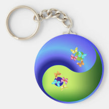 Papillon Yin Yang Porte-clef