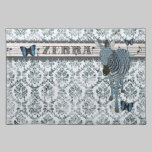 Papillons bleus de Boho et damassé grunge Placem d sets de table
