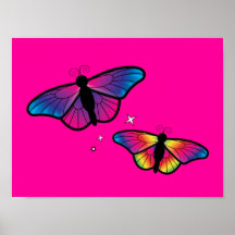 Papillons colorés affiche
