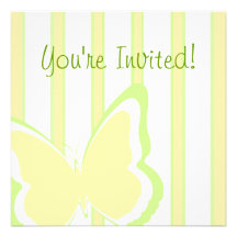 Papillons et rayures invitations