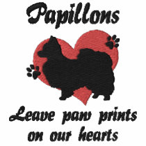 Papillons Leave Paw Prints Embroidered Polo Shirt