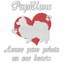 Papillons Leave Paw Prints Embroidered Shirt