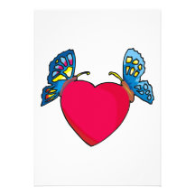 papillons sur la conception de coeur cartons d'invitation
