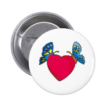 papillons sur la conception de coeur pin's