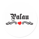 Papua New Guinea Tattoo Style Round Sticker
