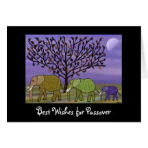 Pâque de lune d'éléphant cartes de vœux