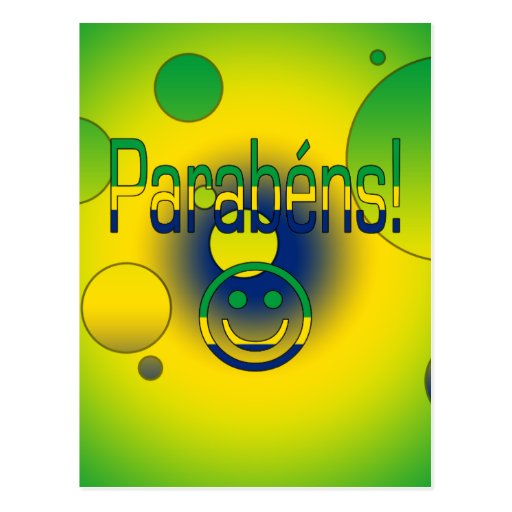 Parabéns! Brazil Flag Colours Pop Art Post Cards