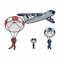 Parachute Scene Embroidered Polo Shirt