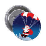 Parachuting Santa Buttons