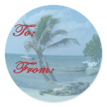 Paradise Beach Gift Tag Sticker