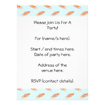 Paradise Fish Pattern on Blue. Custom Invitation