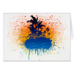 Paradise Graffiti Island - Paint Splatter Beach Card