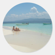 Paradise Island Round Stickers