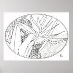Paradise Waves Colouring Book Page posters