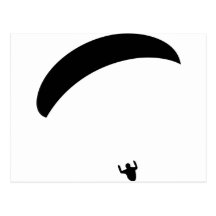 paragliding black icon post card