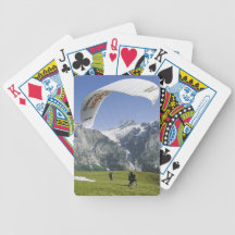 Paragliding in the mountains bicycle playing cards