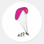 Paragliding Round Stickers