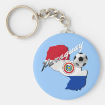 Paraguay flag soccer ball map of Paraguay gifts Keychain