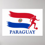 Paraguay Soccer Flag Poster