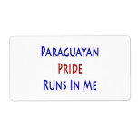 Paraguayan Pride Runs In Me Personalized Shipping Label