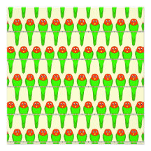 Parakeet Birds Pattern. Custom Invites