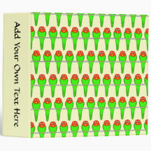 Parakeet Birds Pattern. Vinyl Binder