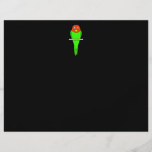 Parakeet Cartoon. Bird on a perch. Flyer