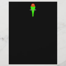 Parakeet Cartoon. Bird on a perch. Flyers