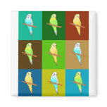Parakeets and Earthy Tone Tiles Refrigerator Magnet
