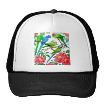 Parakeets and Peonies Trucker Hats