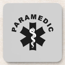 Paramedic Logo Theme Drink Coasters