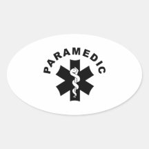 Paramedic Theme Oval Sticker