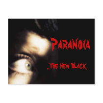 Paranoia Postcard, peephole, black, halloween