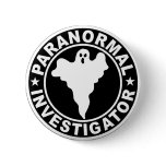 Paranormal Investigator Logo Halloween Costume Button