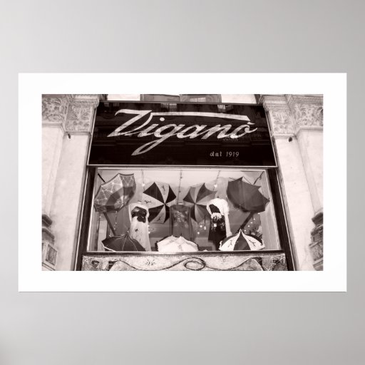 Parapluies de magasin de fenêtre posters