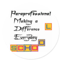 PARAPROFESSIONAL MAKING A DIFFERENCE ROUND STICKERS