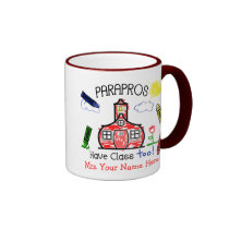Parapros Have Class Too! Schoolhouse & Crayons mugs