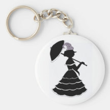 Parasol silhouette keychain