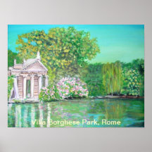 Parc de Borghese, affiche de Rome