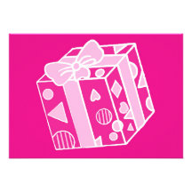 Parcel or Gift in Pinks for Her Personalized Invitation