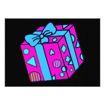 Parcel or Gift,Pink,Black Back for Her Invite