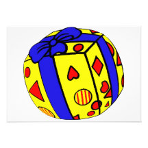 Parcel or Gift, Wrapped , Ribbon, Sphere Personalized Invitations