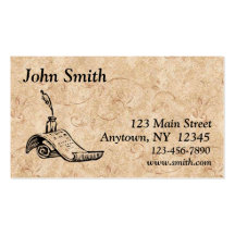 Parchment Inkwell Business Card