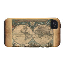 Parchment Old Style World Map iPhone 4 Case