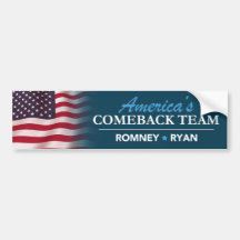 Pare-chocs de drapeau d'équipe de retour de Romney Autocollants Pour Voiture