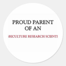 Parent fier d'un SCIENTIFIQUE de RECHERCHES d'AGRI Autocollant Rond