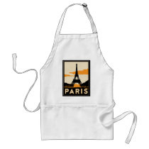 paris art deco retro travel poster aprons